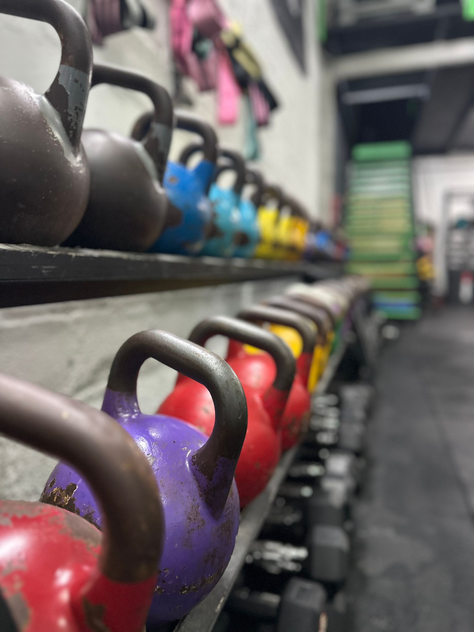 Kettlebells alineadas