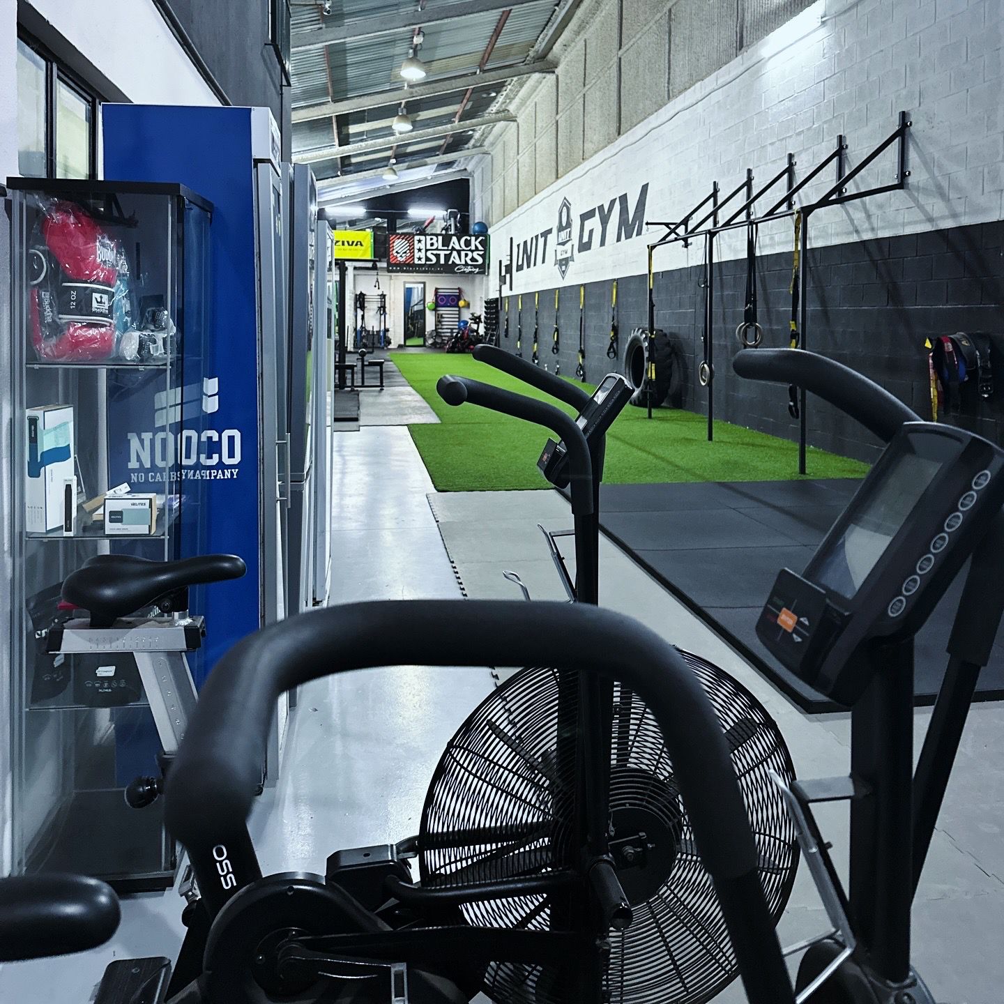 Airbike y remo en la entrada